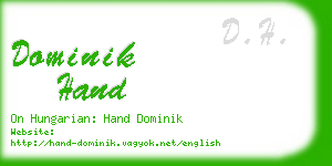 dominik hand business card